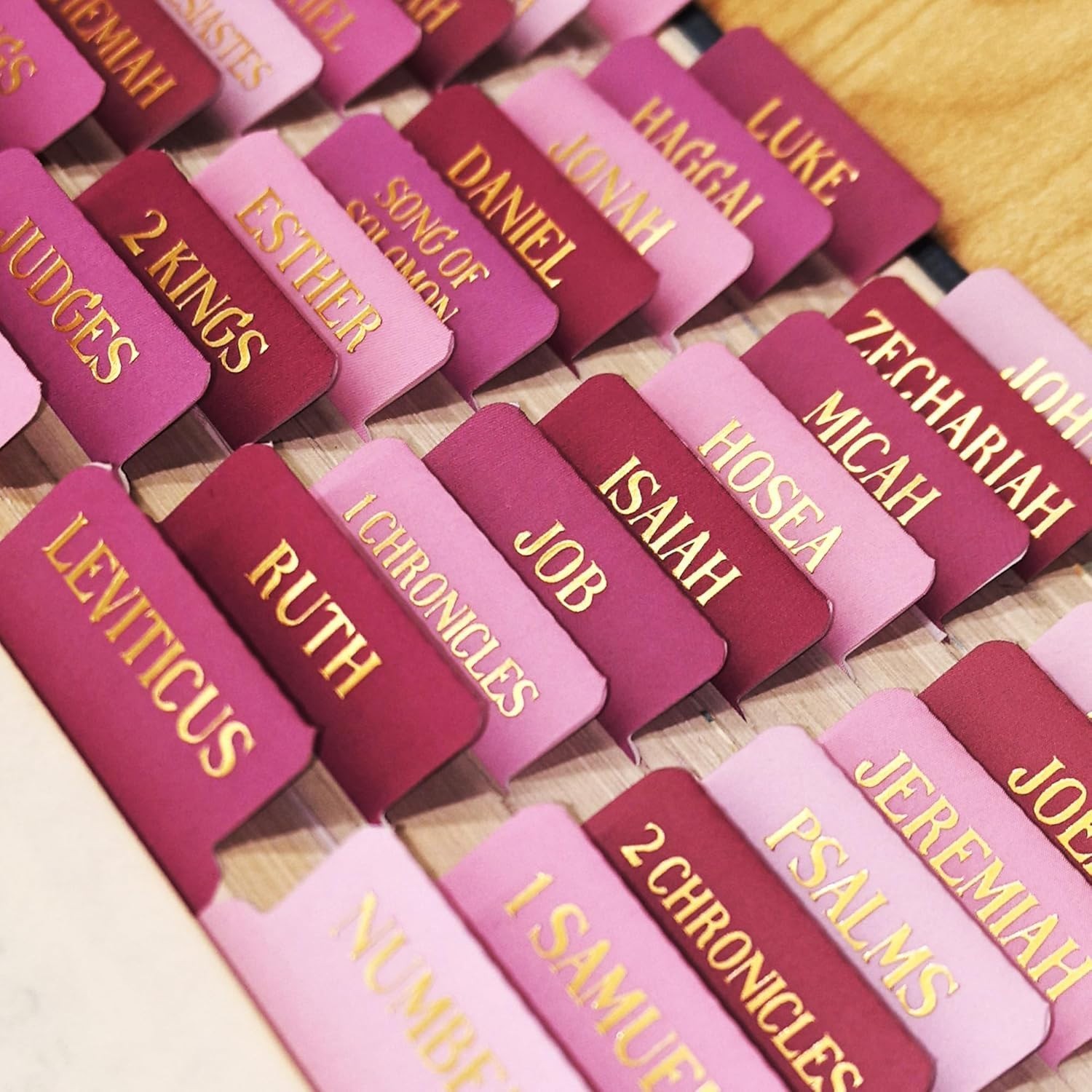 Bible templates Laminated Bible Tabs, Gold Foil Embossed Lettering Bible Chapter