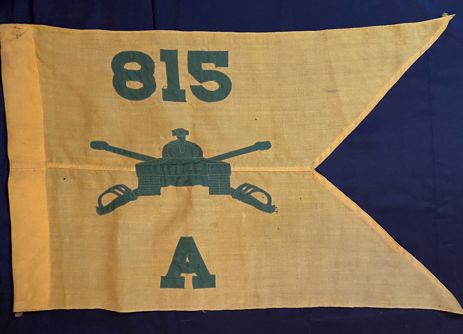 Post WWII M1931 Phila QM Depot Guidon; 815th Tank BN (120 mm gun), Org Res 1951