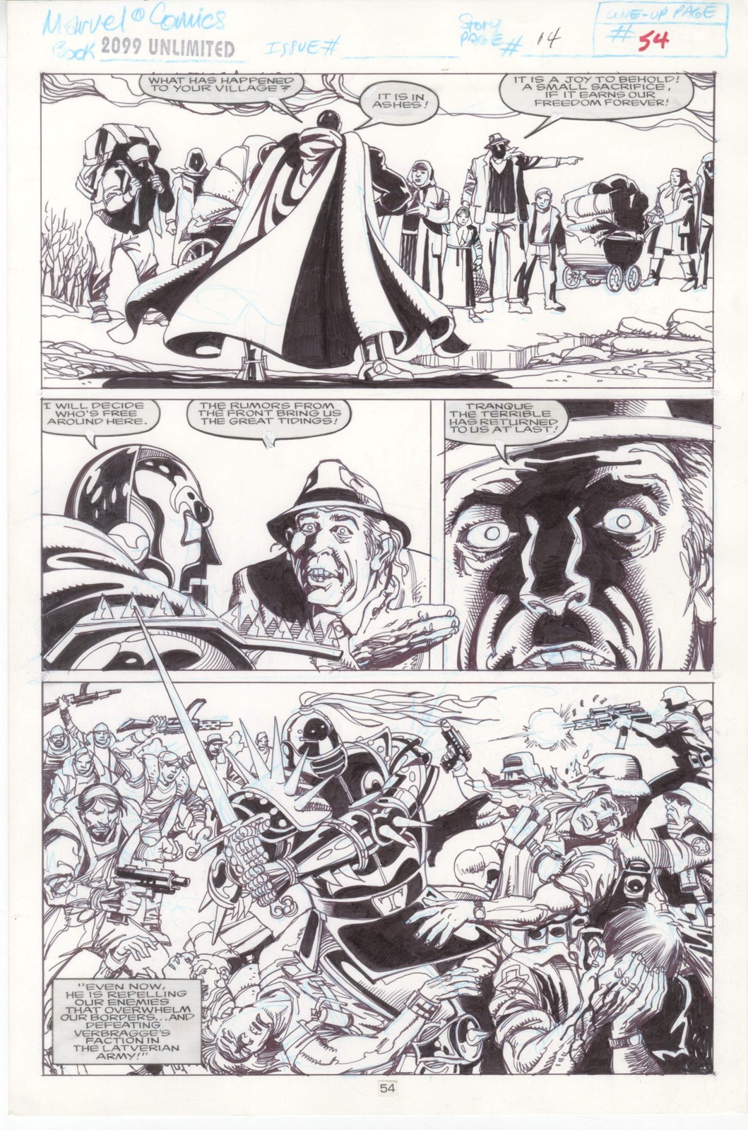2099 Unlimited #8 pg 54 Ernie Colon Original Comic Art DOOM