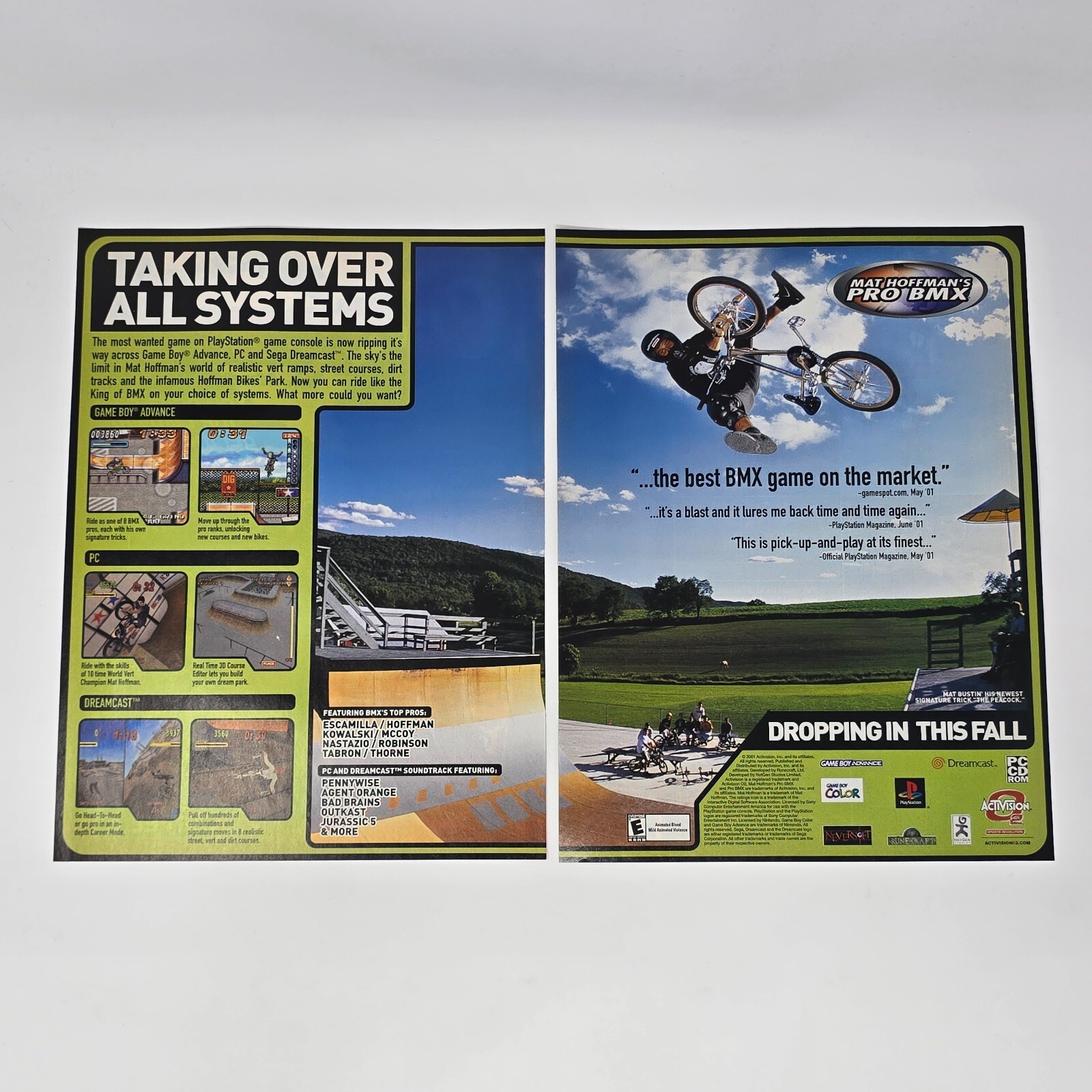 Mat Hoffman's Pro BMX PS1 Dreamcast PC Taking Over Print Ad/Poster Promo Art