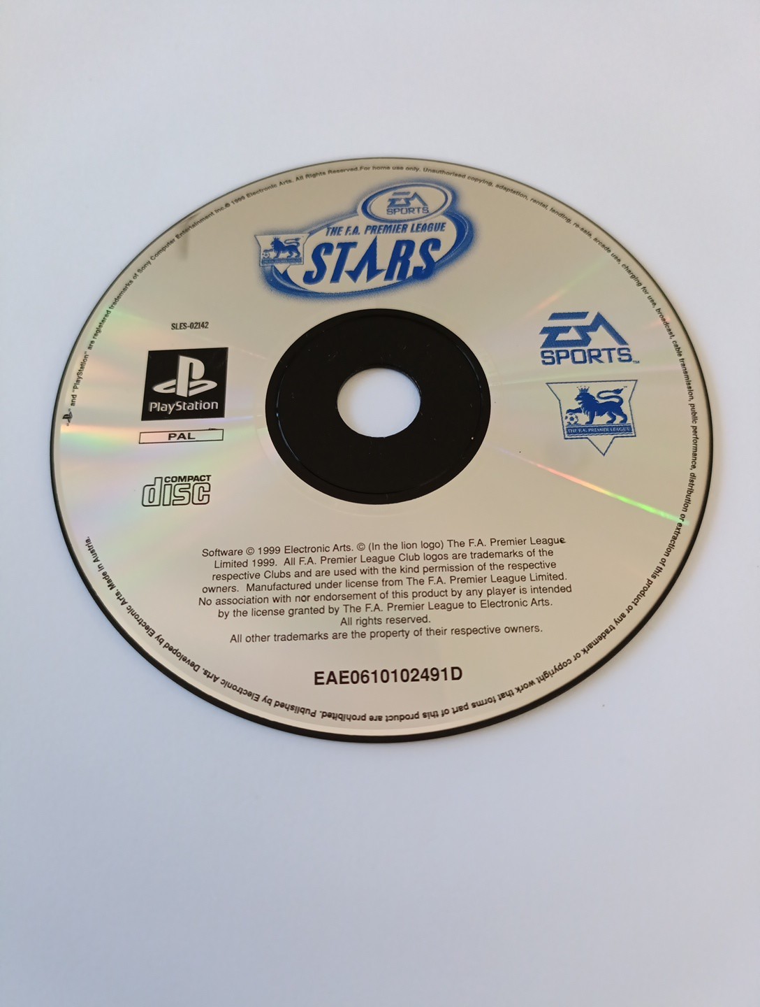 Ps1 / Playstation 1 - The F.A. Premier League Stars (Disk Only - VGC) - FA