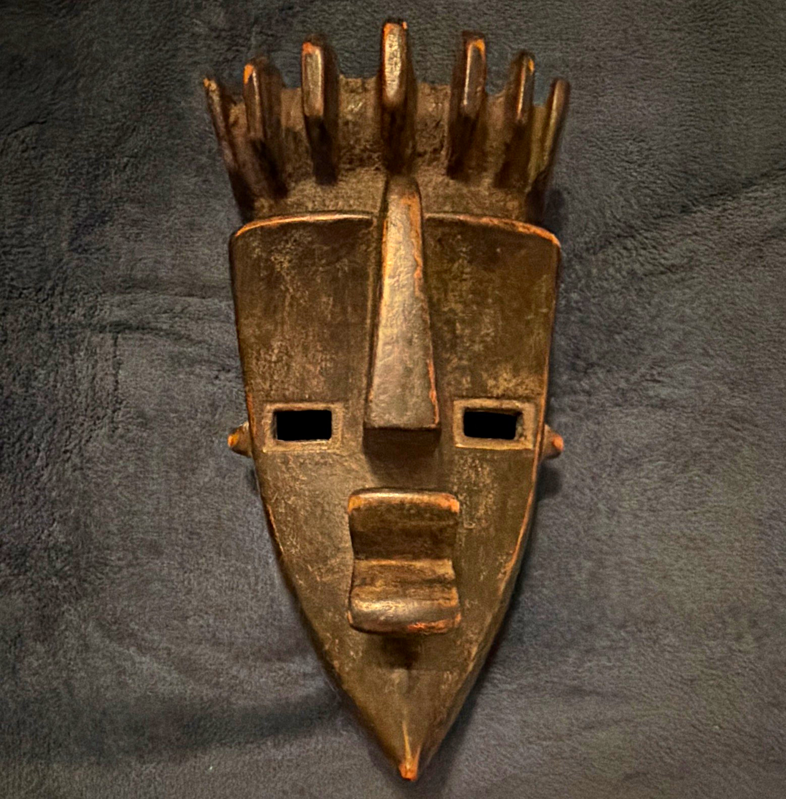 Authentic Hand-Carved African Wooden Mask full size Lwalu Mask, D.R. Congo