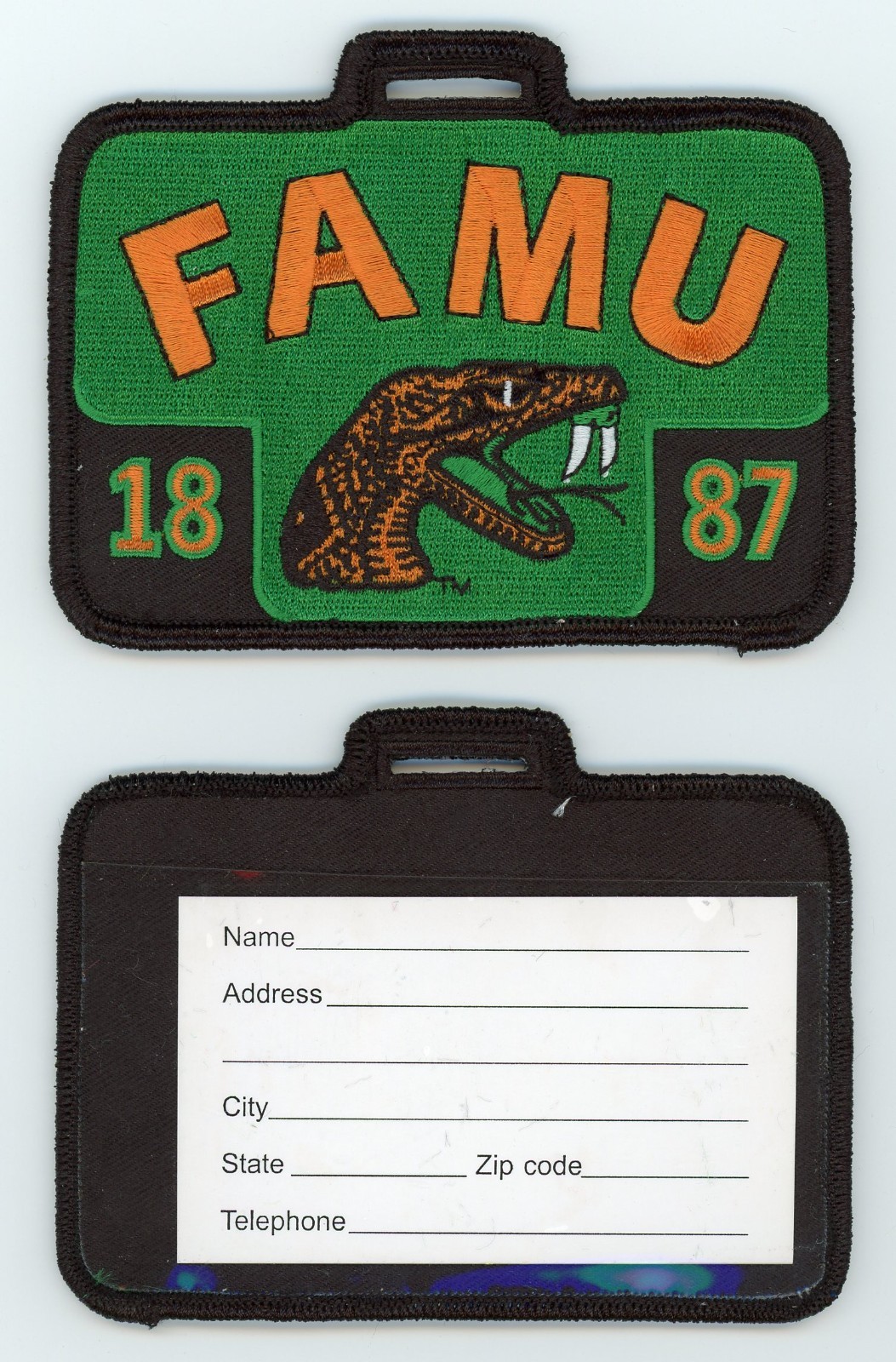 FLORIDA A&M UNIVERSITY (2 tags) Luggage/Baggage ID - Back Pack FAMU - HBCU