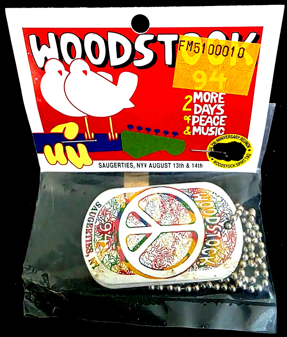 *SEALED* Woodstock Official 1994 Dog Tags  25th Anniv 