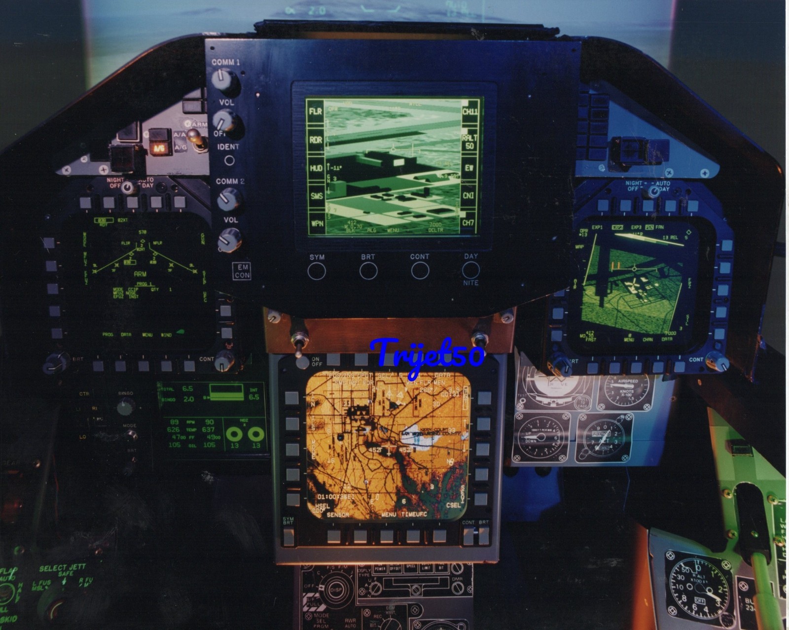 10x8 Colour Photo F/A-18 Hornet E/F Simulator Pilot's Eye View 1993