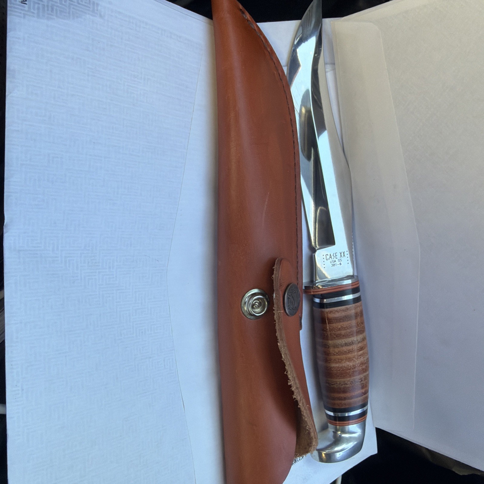 Pristine Mint 1980 Case 381-6 Hunting Knife and Sheath Collectors Dream Find