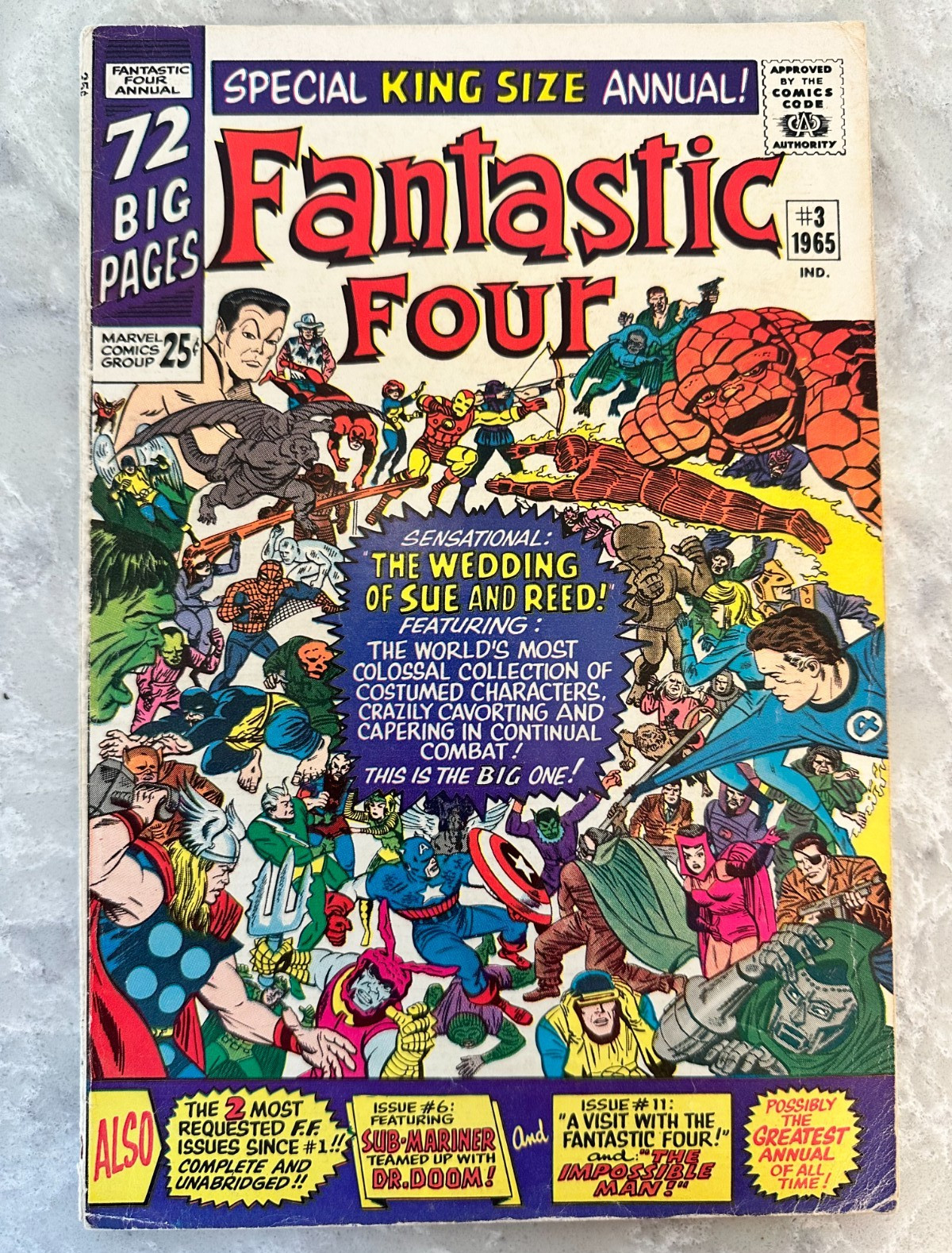 Fantastic Four Annual #3 1965 Reed & Sue Wedding Key Stan Lee Jack Kirby Marvel