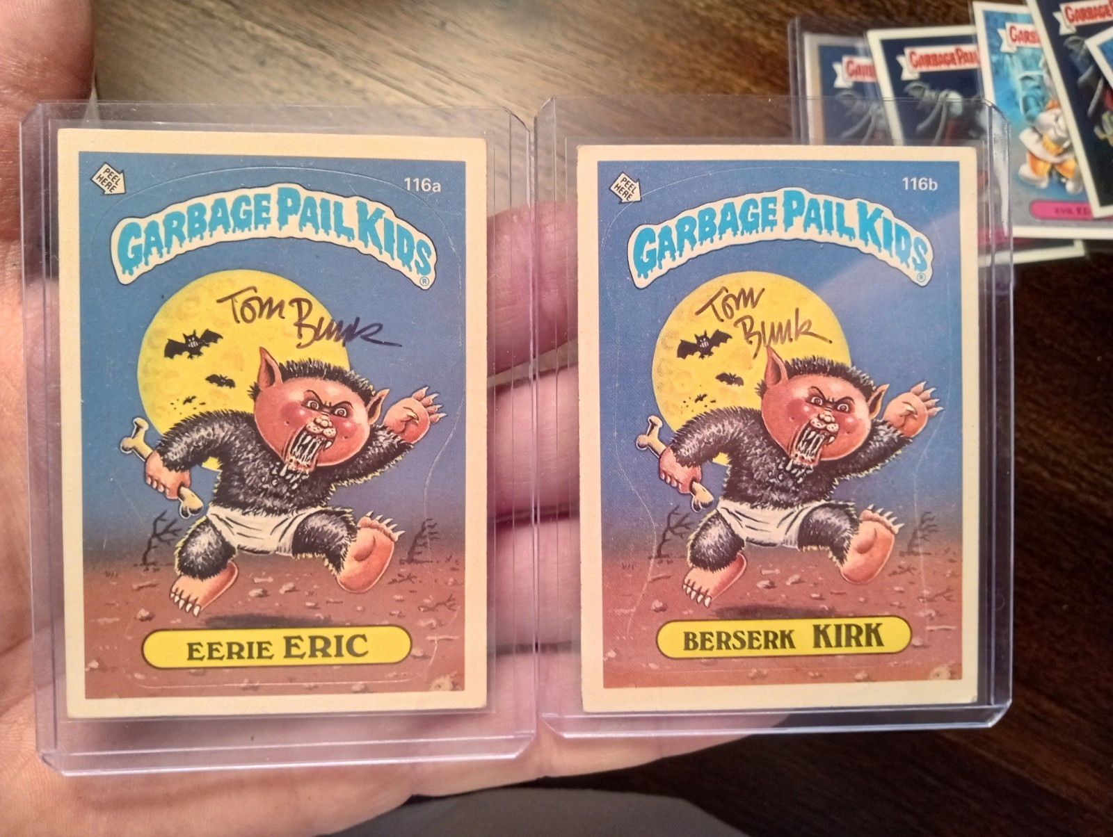 Garbage pail kids  Tom Bunk Autographed Set  1986 