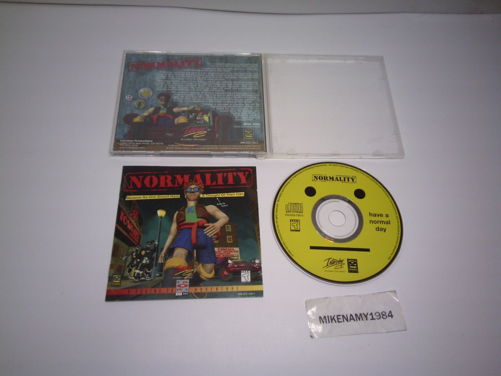 NORMALITY game on PC CD-ROM (1996) in case w/ insert