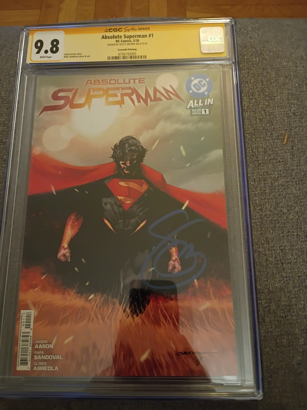 DC Comics 2026 absolute Superman #1 Seventh Print Signed By Scott Synder CGC 9.8