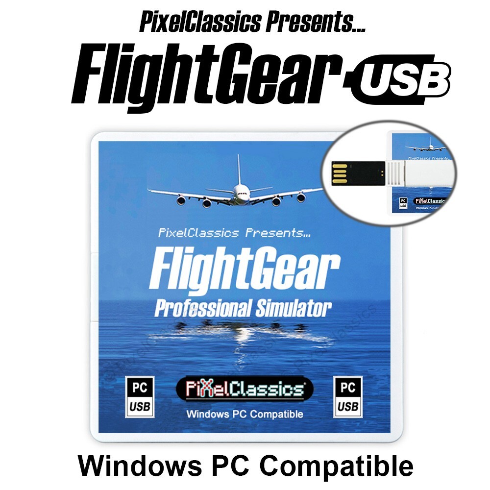 Flight Simulator 2025 X DELUXE FlightGear Aircraft Plane Helicopter Sim DVD USB