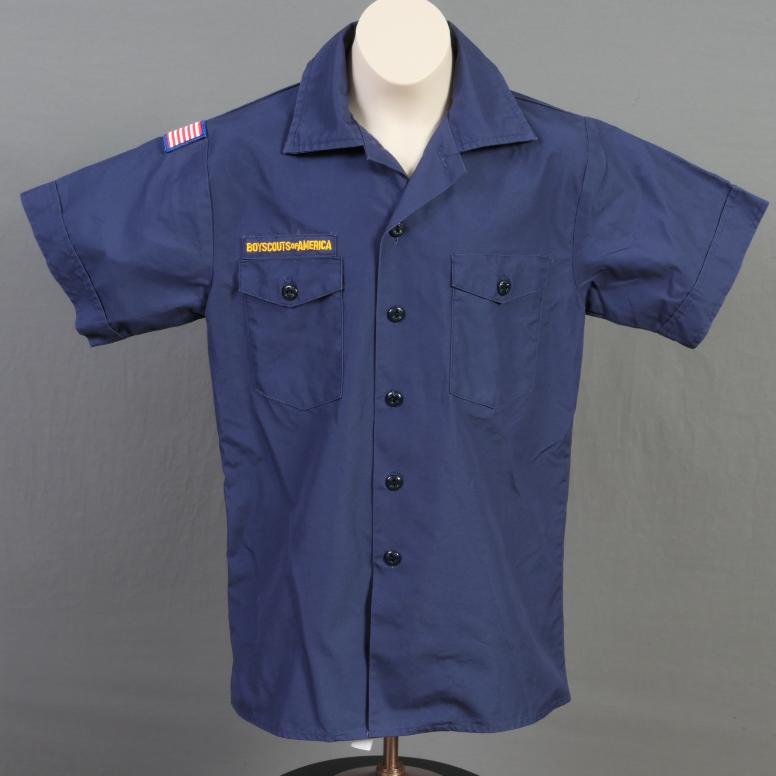 Boys Large Official BSA Boy Scout Cub Scout Short Sleeve Shirt ~ Blue     -0551