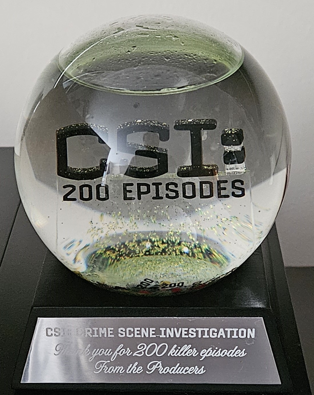 Rare CSI: Crime Scene Investigation 200th Episode Crew Gift TV Snow Globe CBS