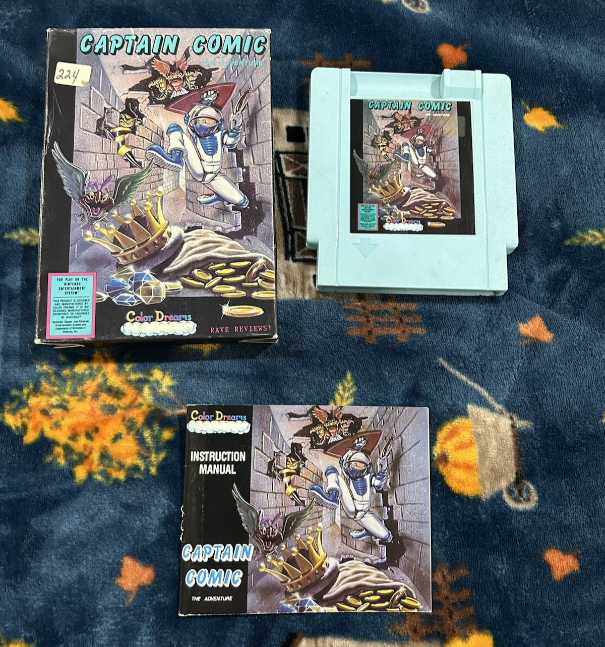 NES Nintendo Video Game CIB Complete Captain Comic (Color Dreams)