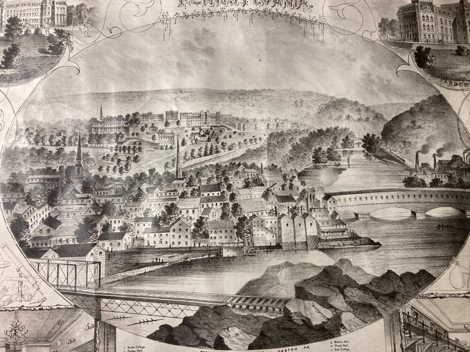 Lafayette College, Easton, PA 1879 E.A. Webb New York Public Library Print Copy