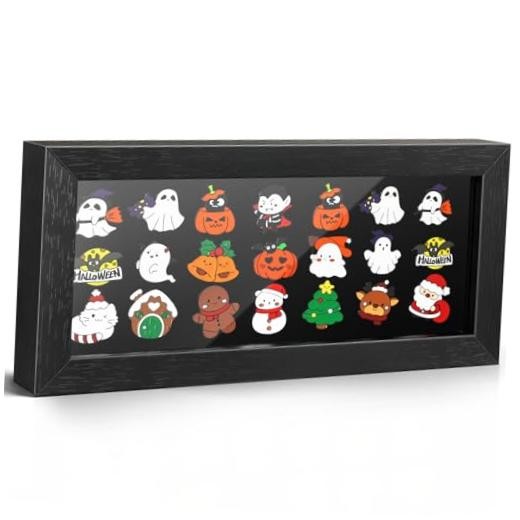 5x11 Enamel Pin Display Frame, Shadow Box, Wall & Desktop Display | Fit