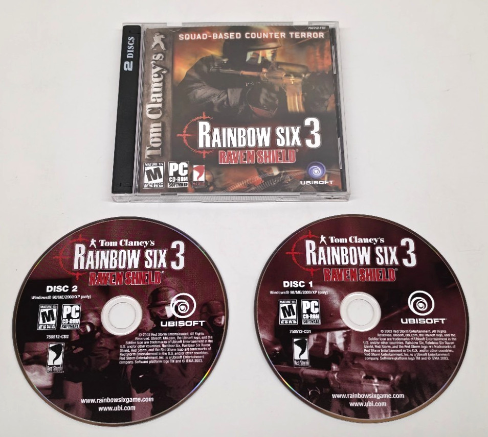 Tom Clancy's Rainbow Six 3: Raven Shield (PC CD-ROM, 2003) 2-Disc Game w/ Key