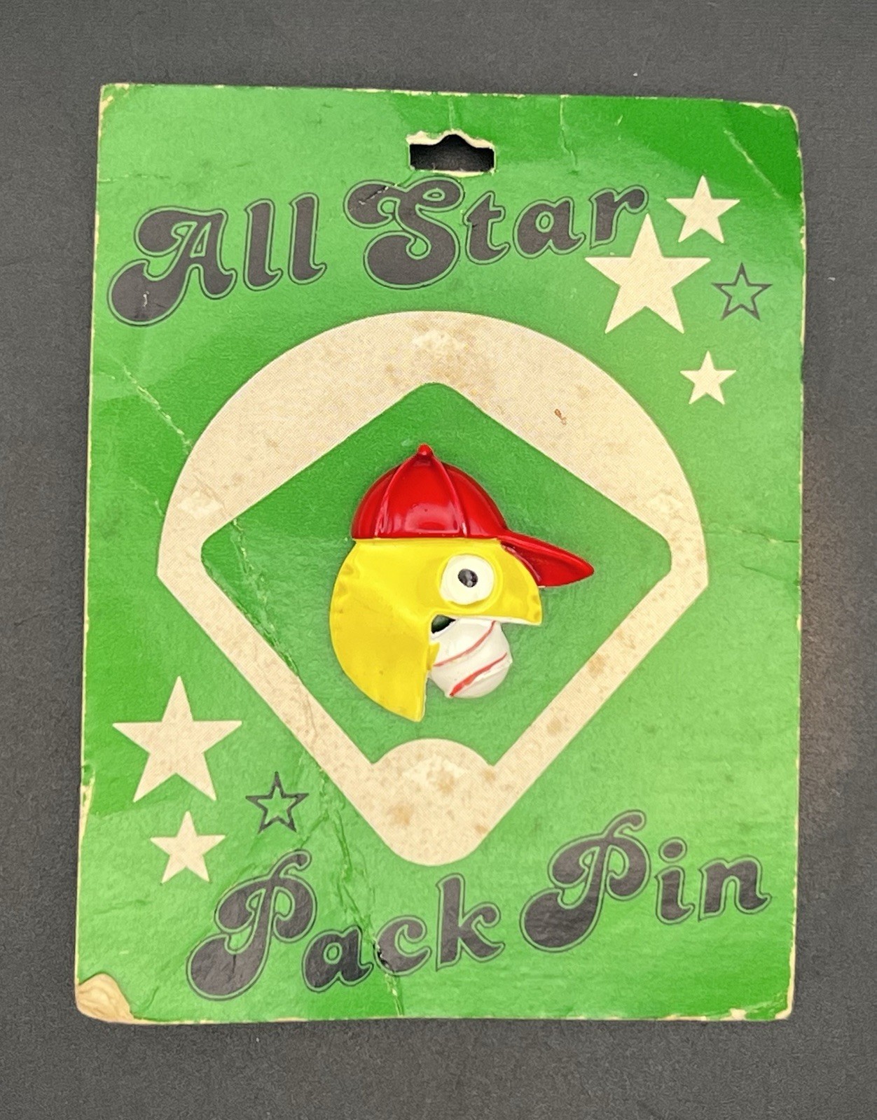 Vintage 1980s Pac-Man All Star Pack Pin Baseball Helmet Carded NOS