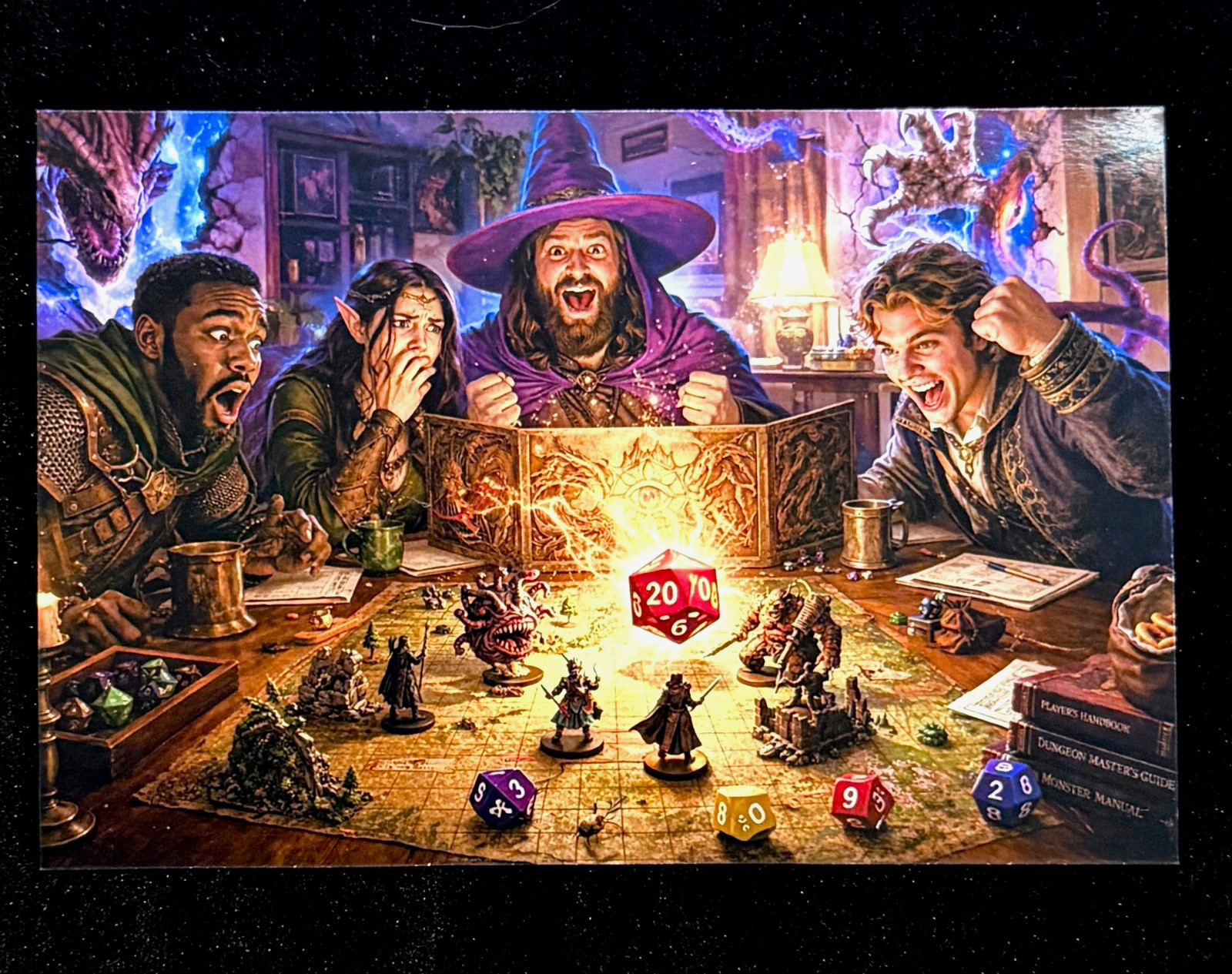 Fantasy RPG Gaming Postcard – D&D Inspired Tabletop Adventure Art 4x6