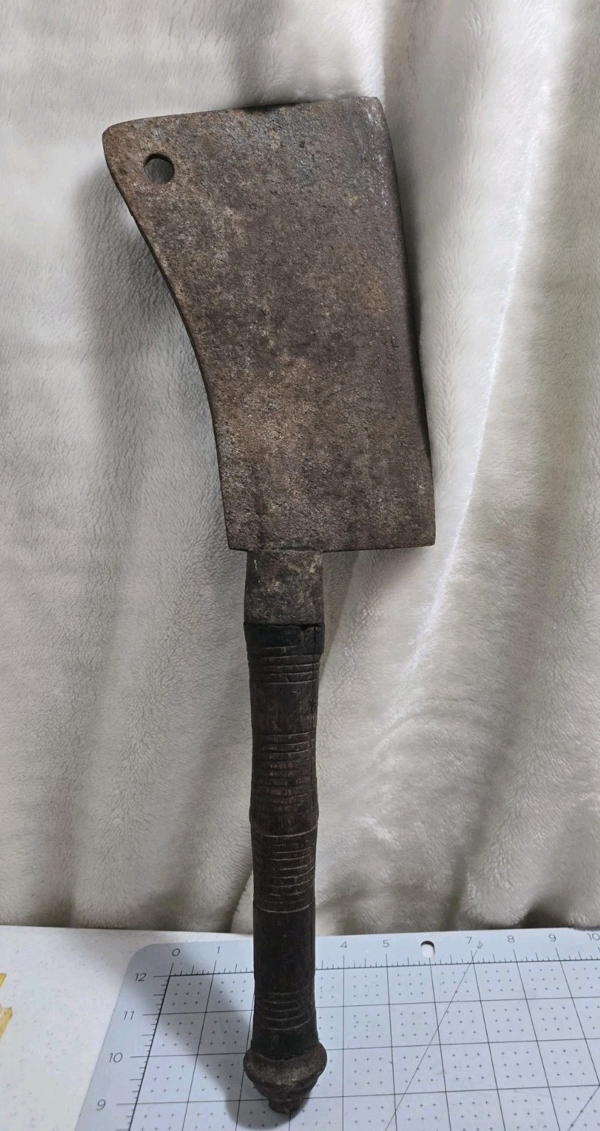 Antique 1800s Wm Beatty & Son Cast Steel Hog Splitter Butcher Cleaver Turned...