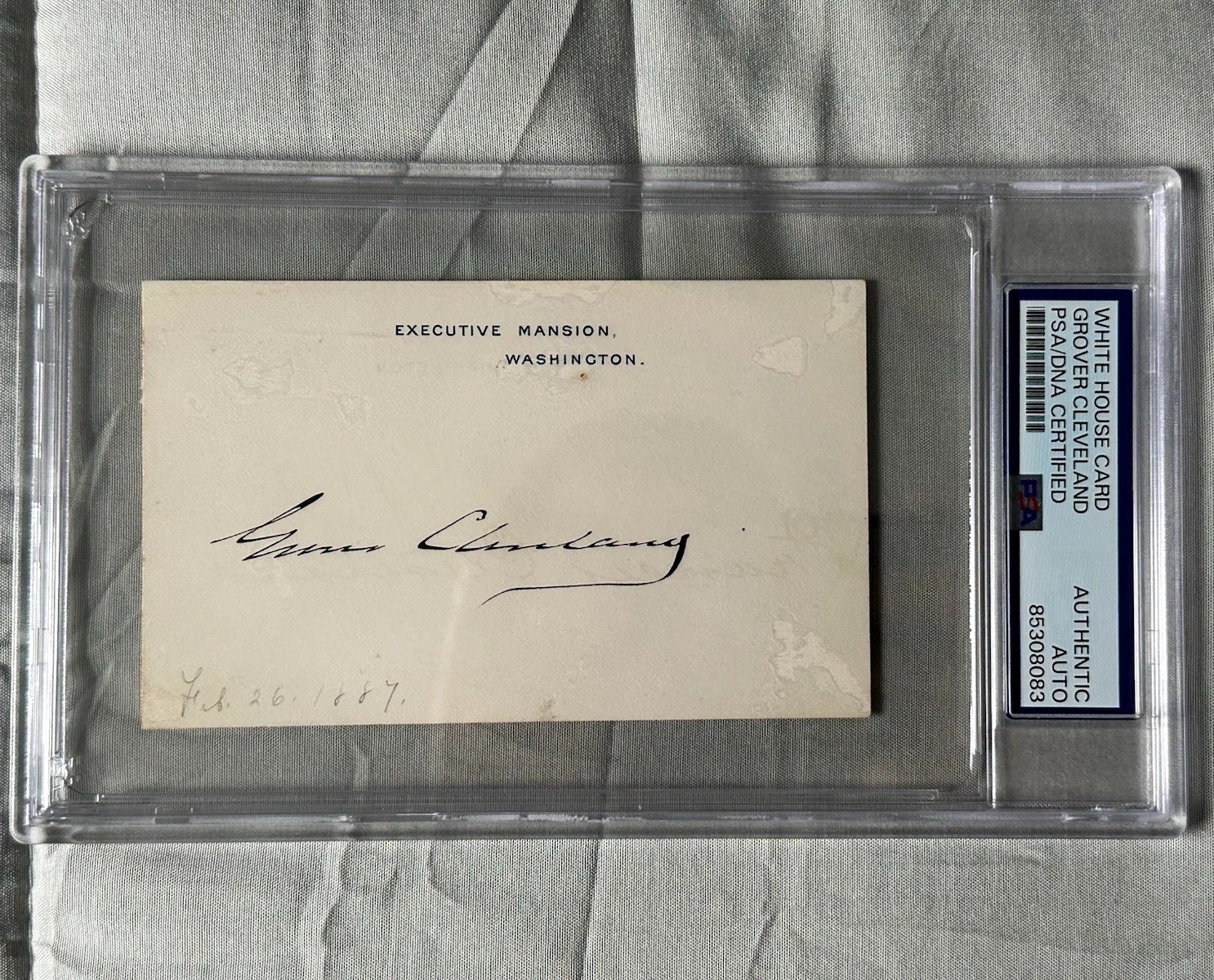 Grover Cleveland Signed White House Card - PSA/DNA Authenticated, Original