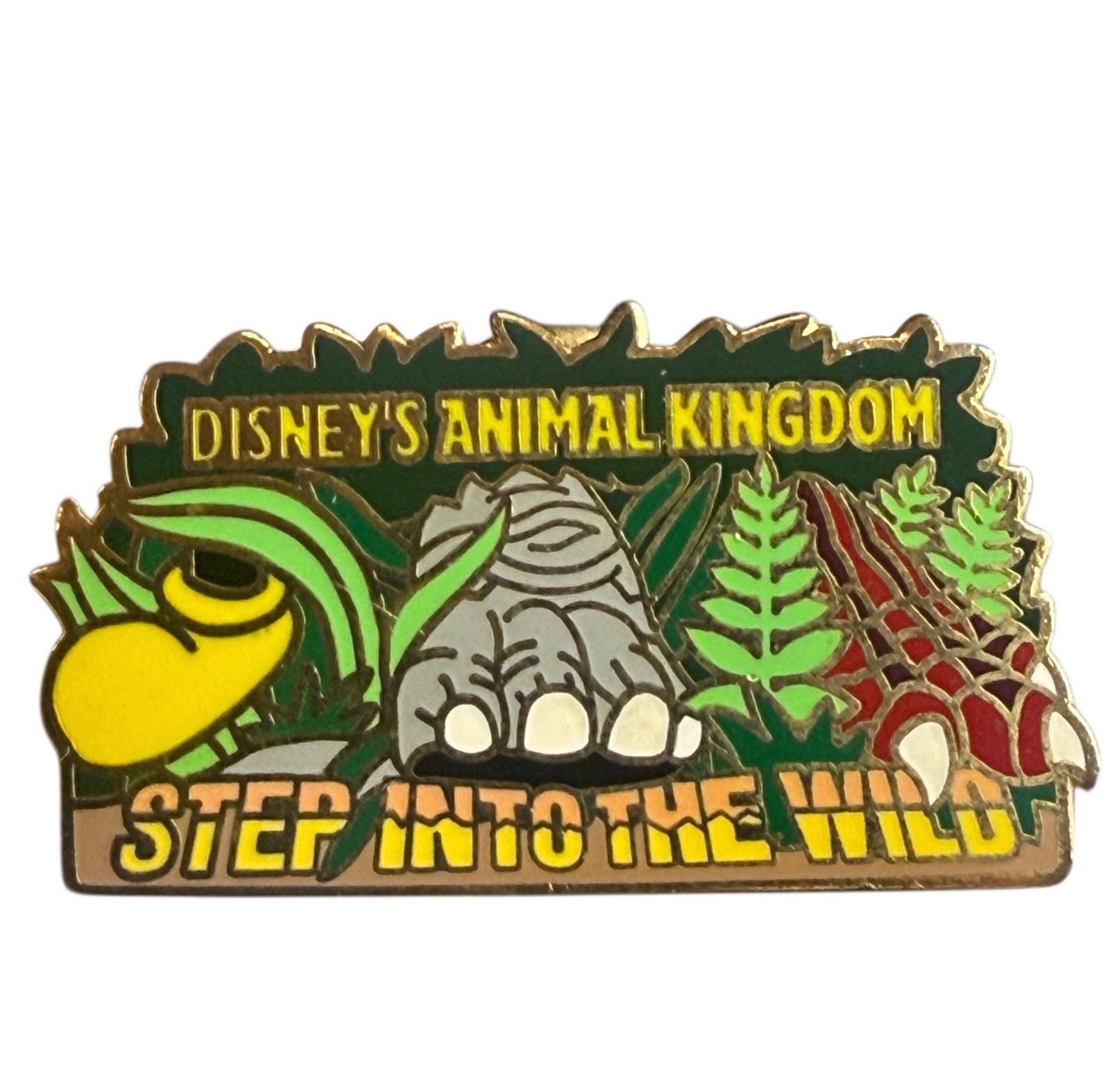 Disney Animal Kingdom WDW 2001 Step Into the Wild Mickey Dinosaur Rhino Feet Pin