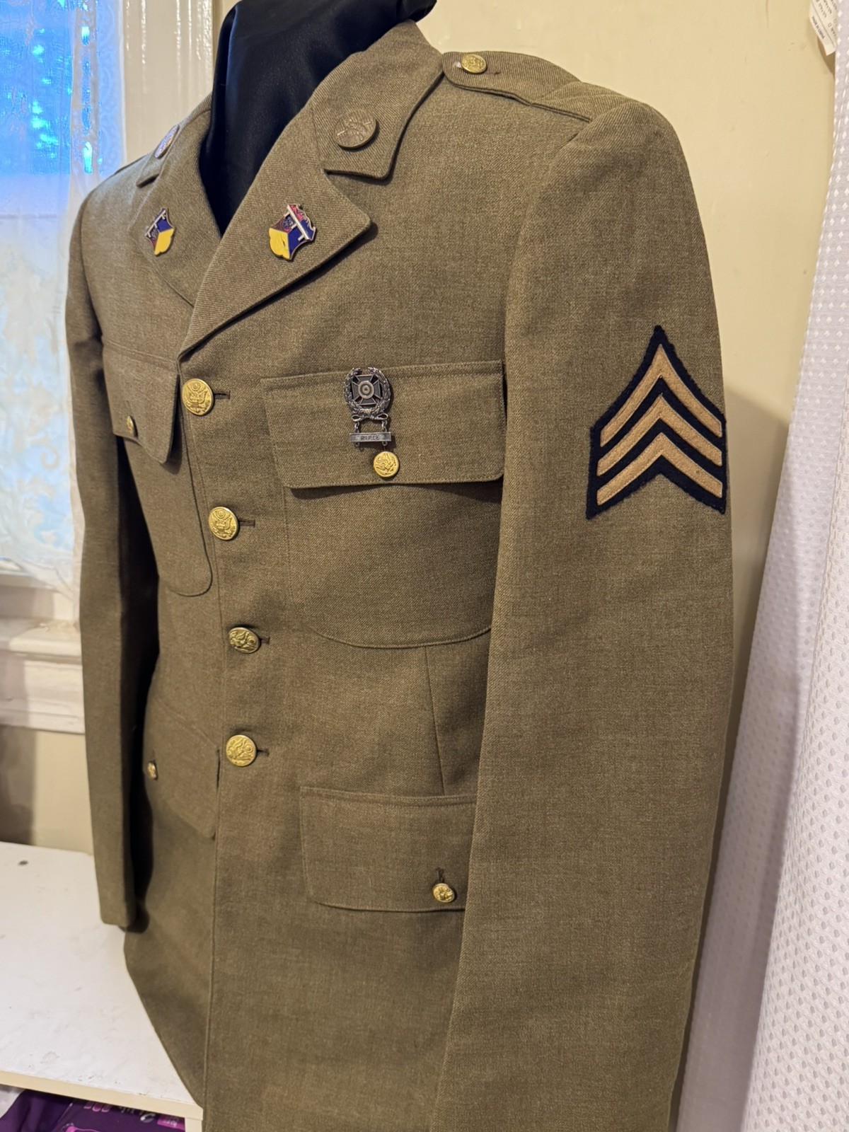 Pre WWII M1926 Spec 8-31A Wool Service Coat 66th Infantry Regiment (Light Tanks)