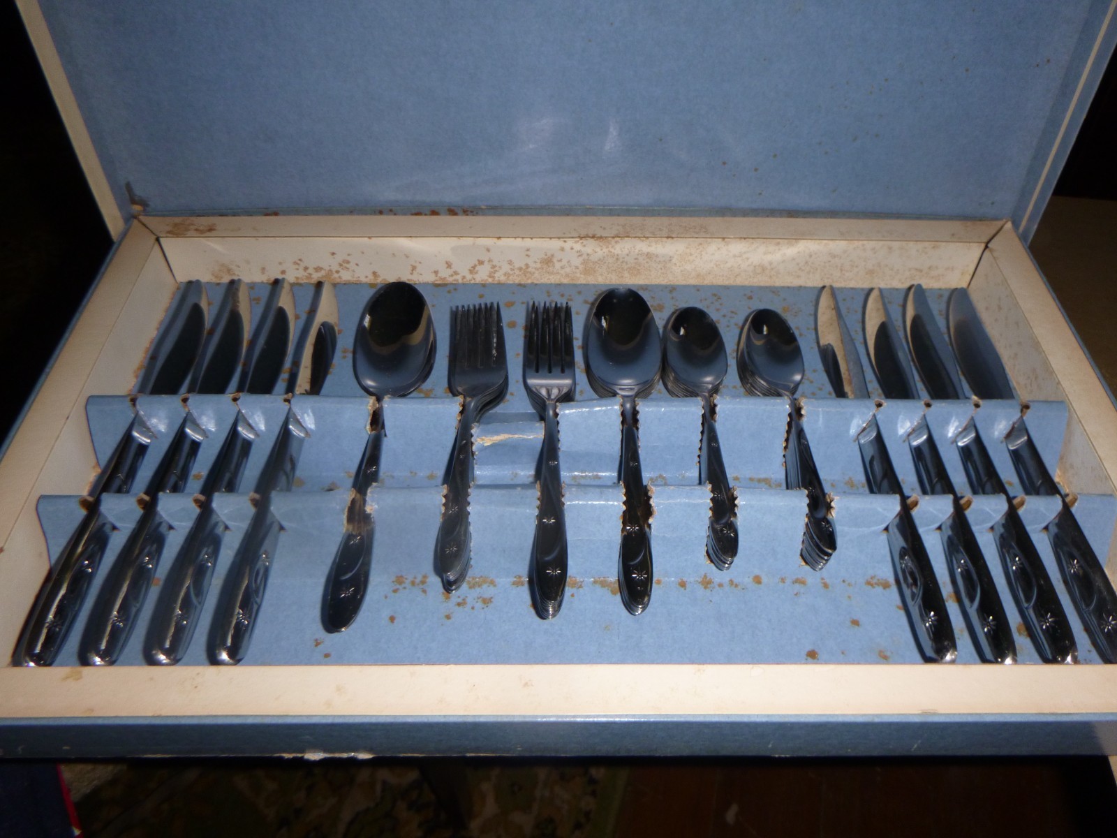 50 Piece Set New American Star Atomic Stainless USA Mid Century Flatware