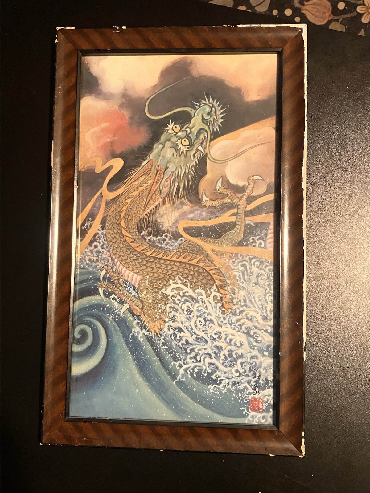  Korean dragon folk art print, often inspired by traditional Minhwa style.