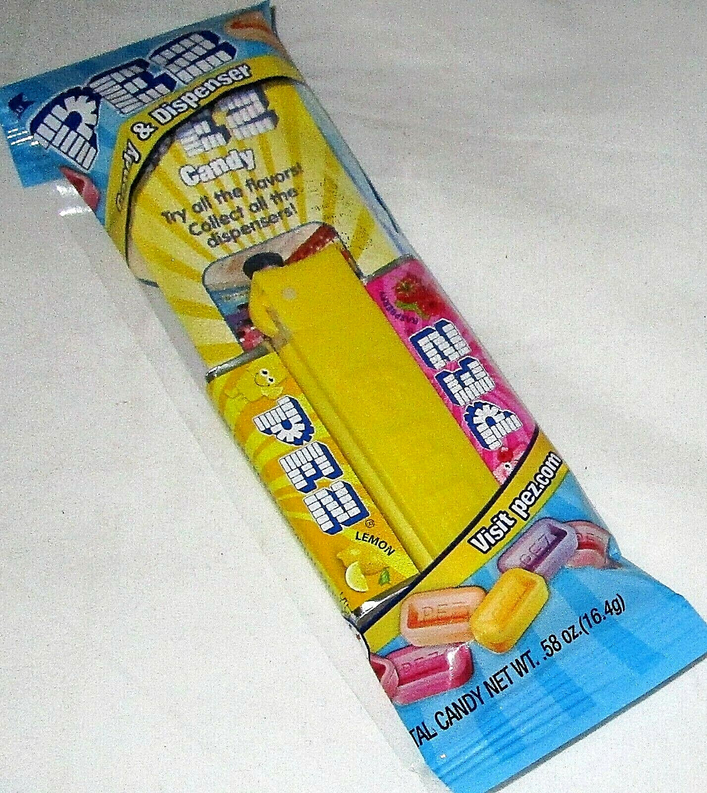 PEZ REGULAR REMAKE Pez Dispenser ~ YELLOW [Cello Bag]  Introduced 1995