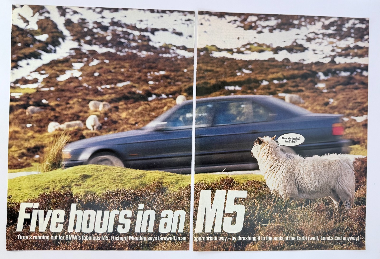 Vintage BMW 1996 M5 Print Advertisement - Five hours in an M5