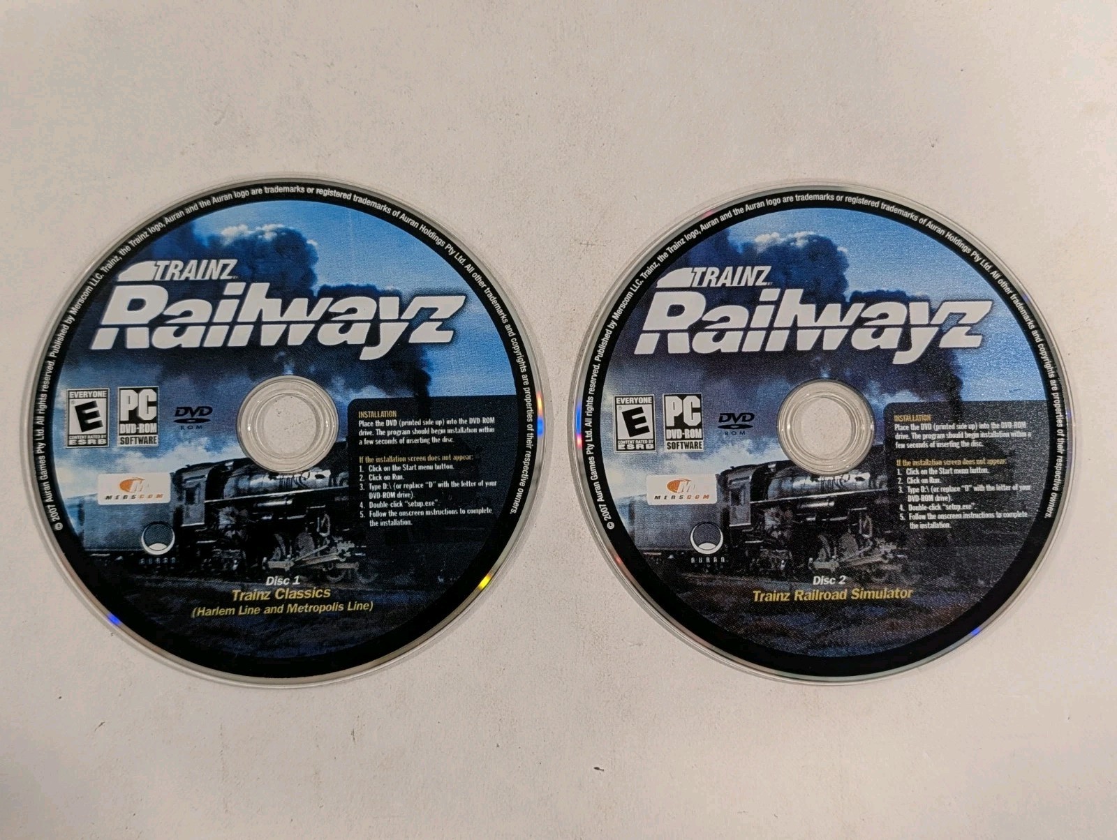 Trainz: Railwayz (PC CD-ROM, 2007) Train Simulator, Discs Only, 2 Discs