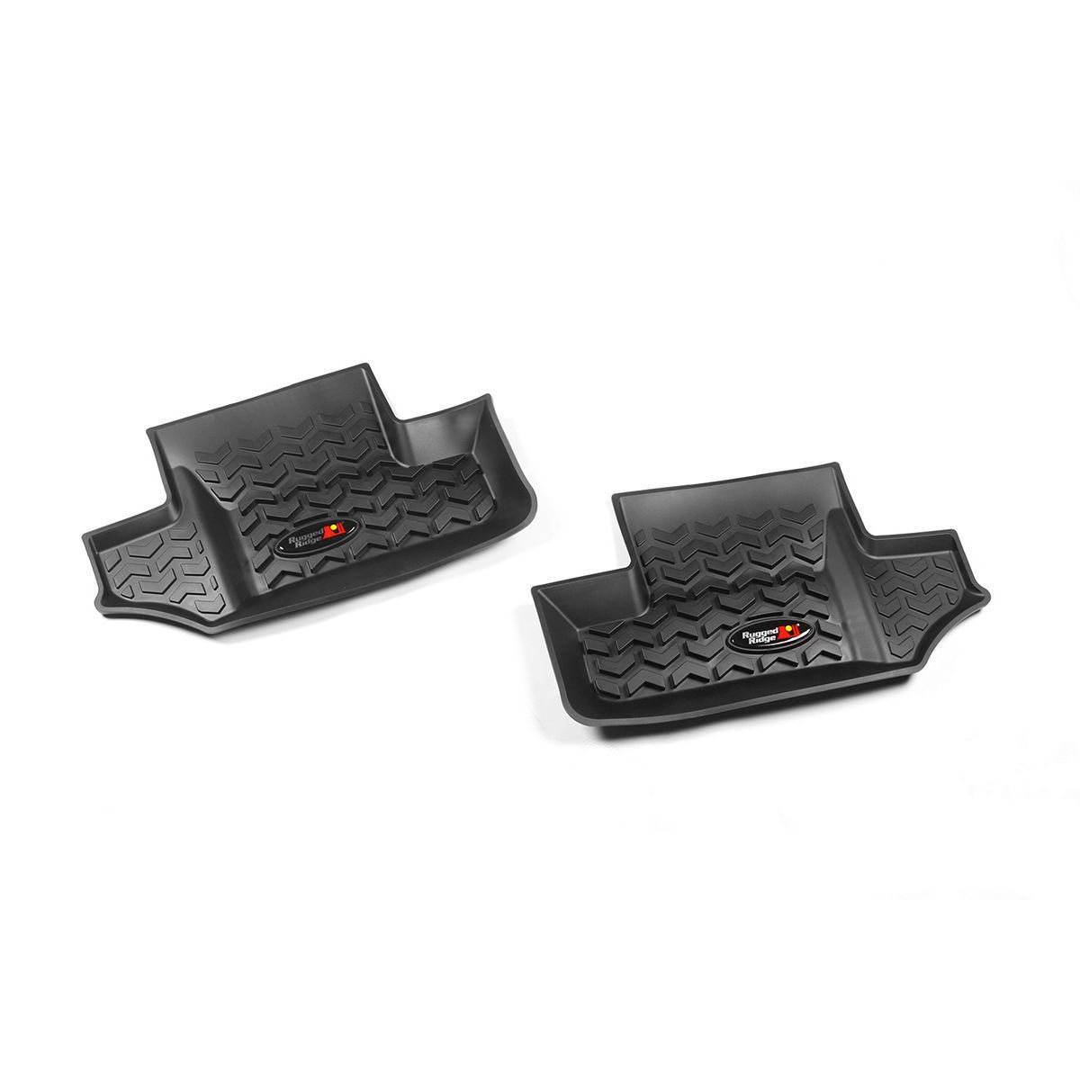 2007-18 Jeep Wrangler JK 2nd Row Floor Liners Black Textured–Compatible