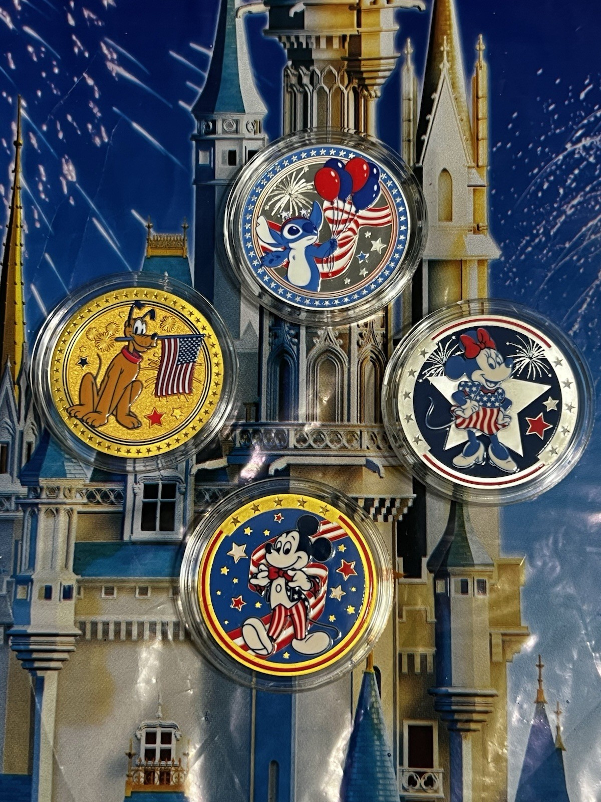 2026 Disney Parks 4 Color Collectible Medallions America 250th Independence Day