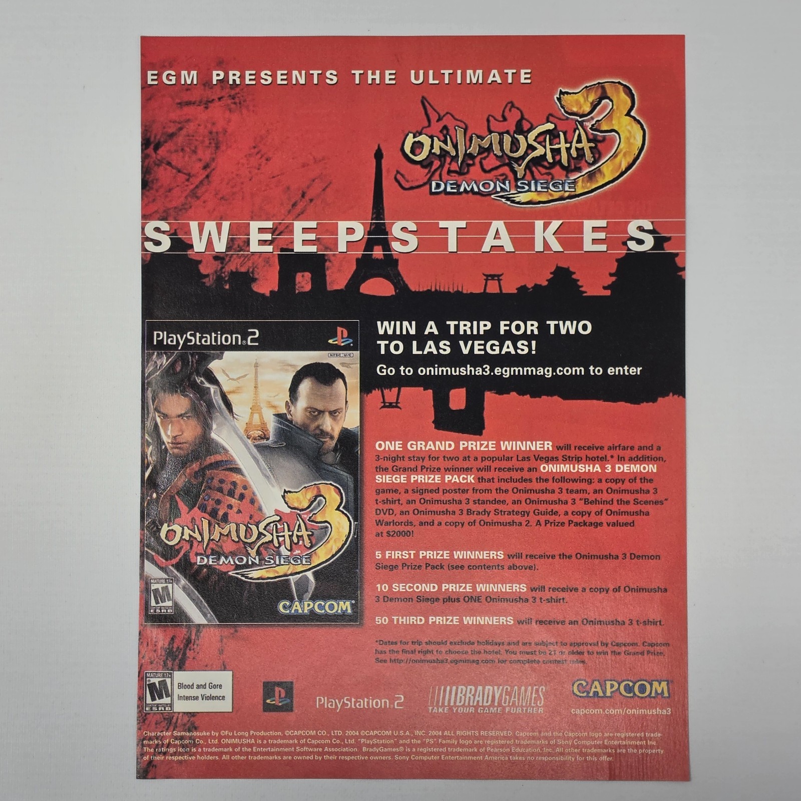 Onimusha 3 Demon Siege PlayStation 2 PS2 Authentic Magazine Ad