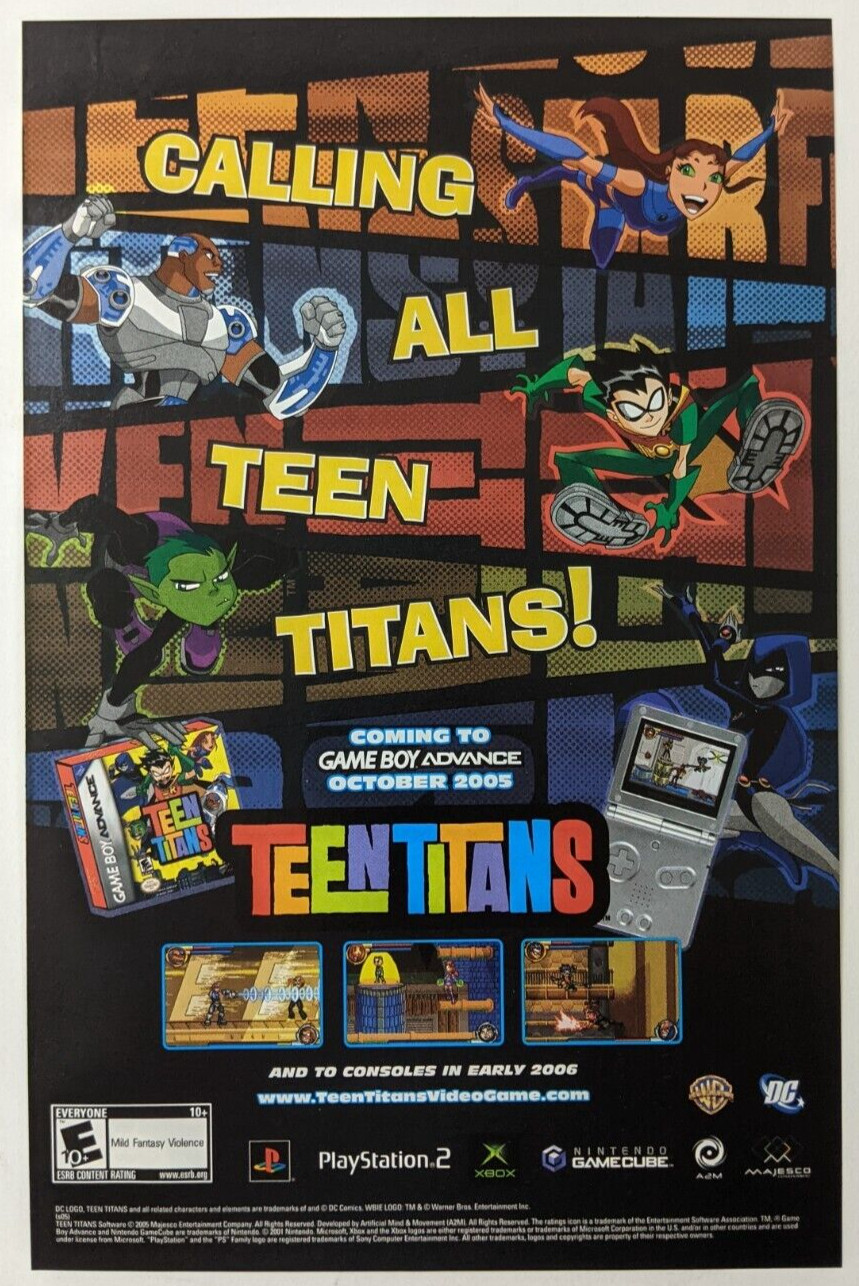 Teen Titans GBA Print Ad Game Poster Art PROMO Original Boy Advance PS2 Xbox GC