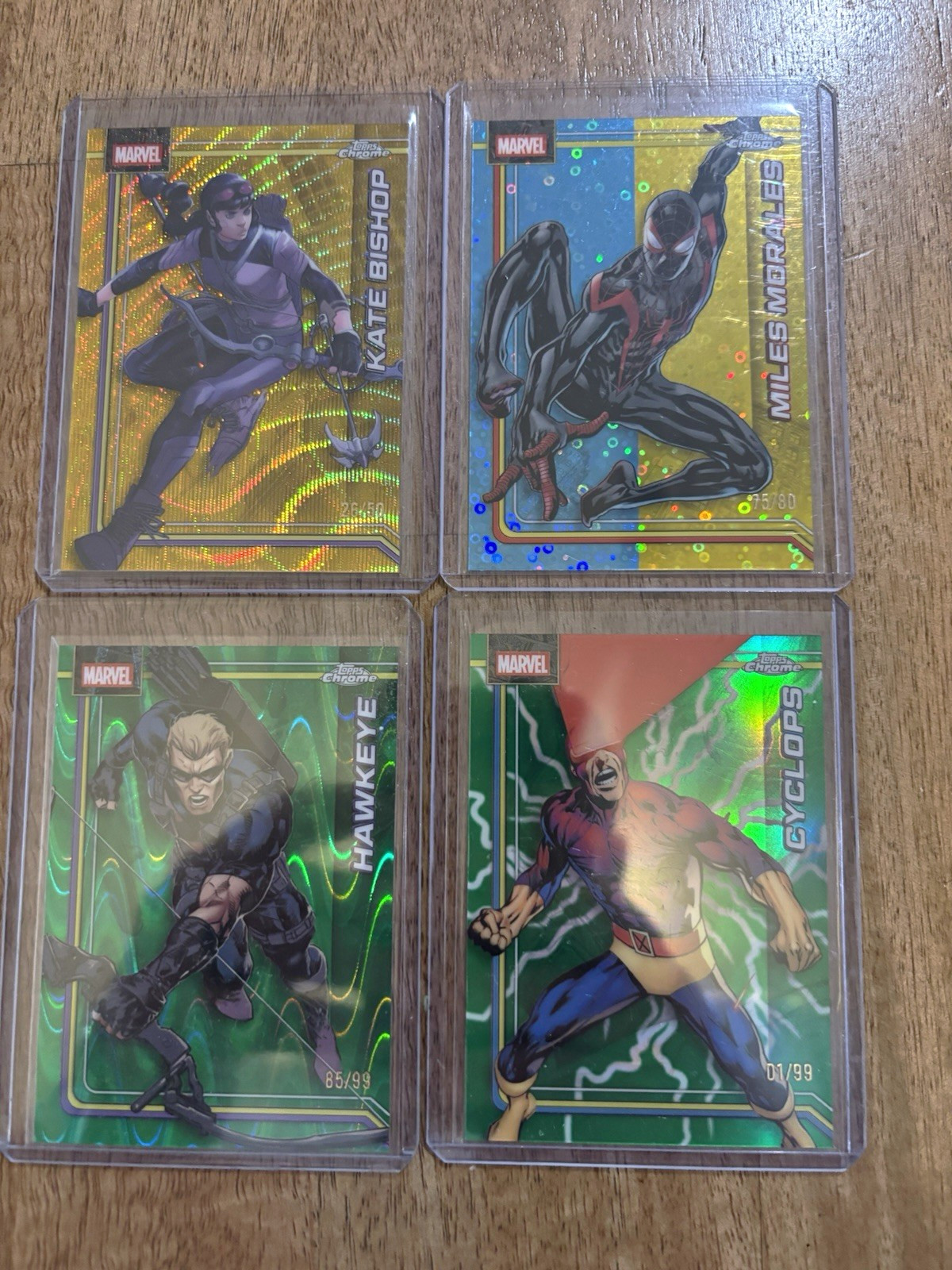 Topps Chrome 2026 Marvel Serial Numbered 4-Card Lot Miles morales /80
