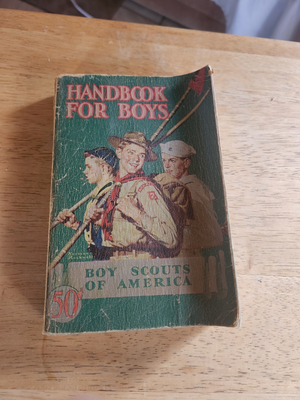 Vintage 1940 Handbook For Boys Boy Scouts of America, cover art Norman Rockwell