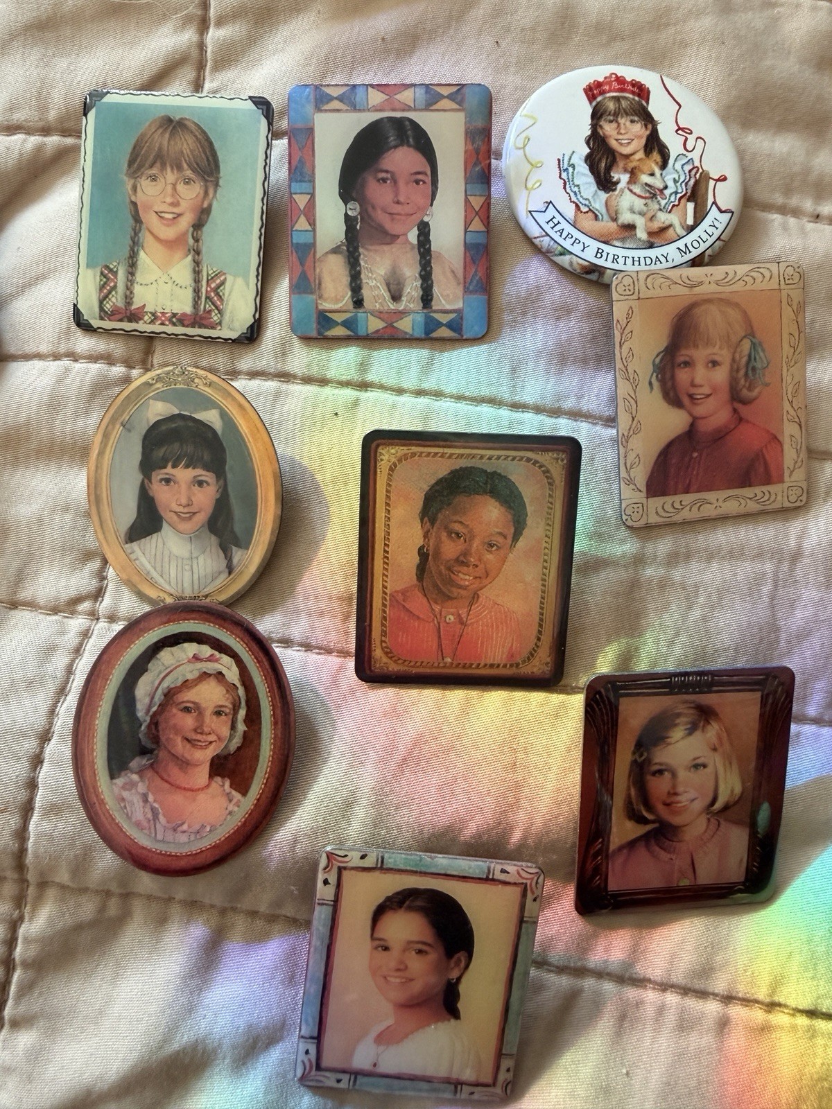 American Girl Lapel Pins Lot 9 Dolls Girly