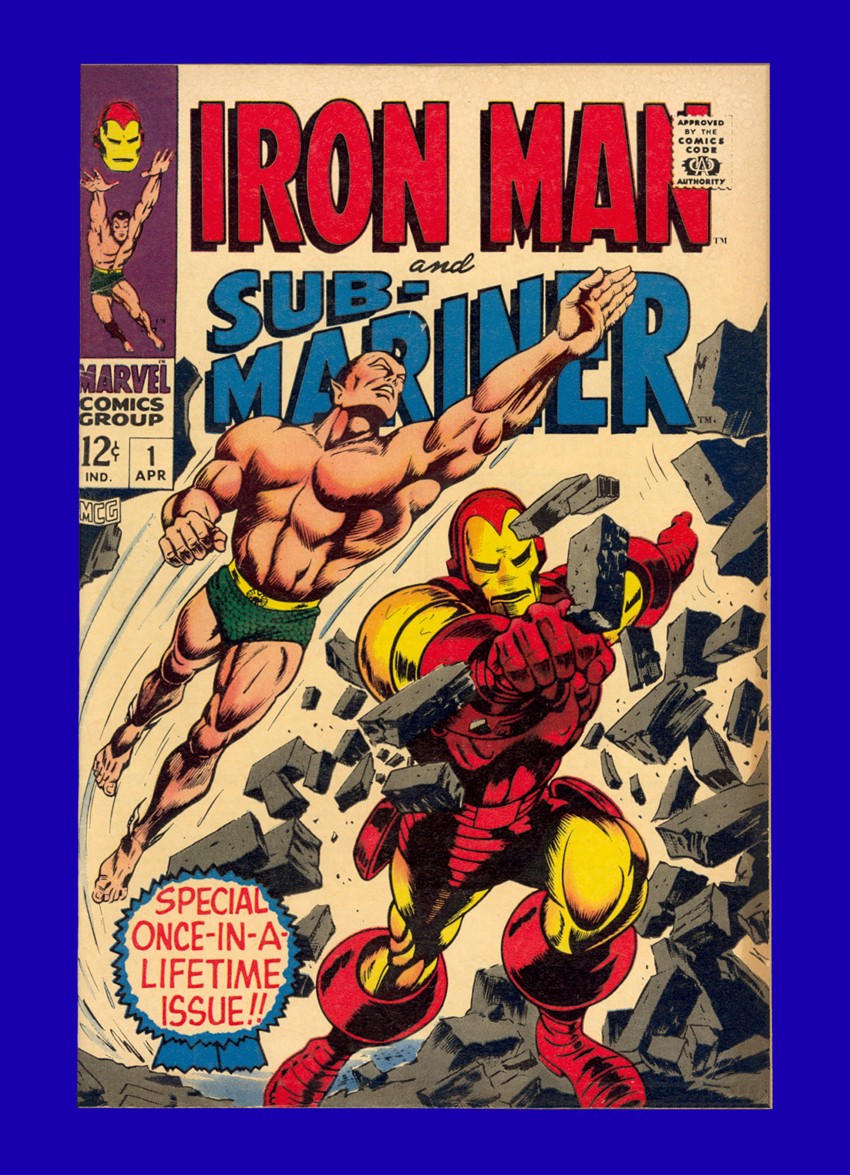 Iron Man and Sub-Mariner #1 - Whiplash App - Gene Colan Cover - 1968 - VF