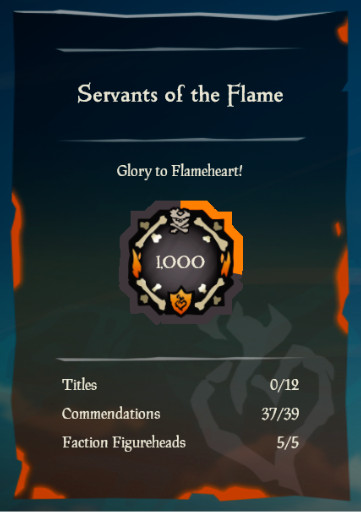 Sea of thieves Boost 0-1000 lvl PVP Servants of the Flame  | Custom Order