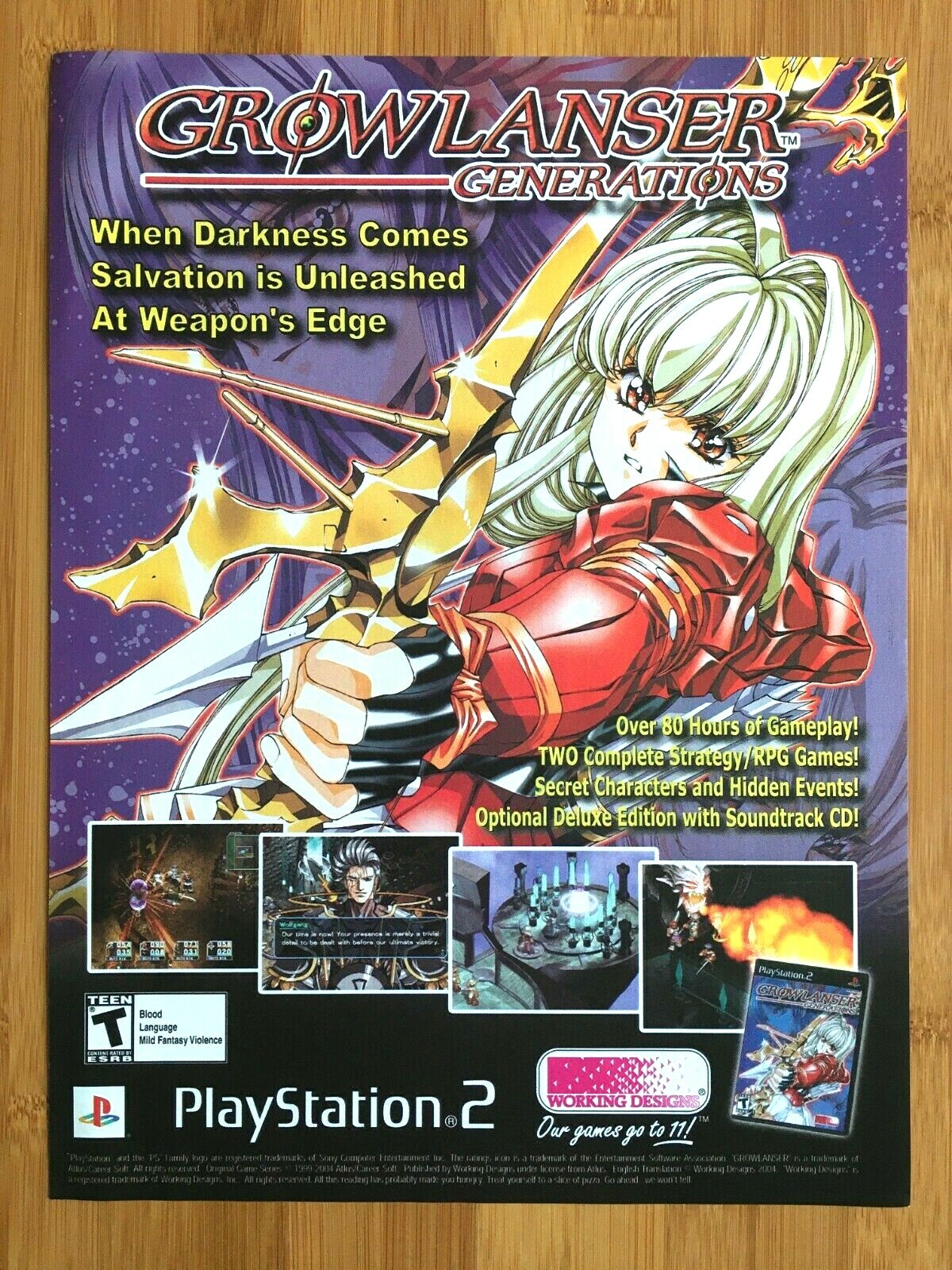 Growlanser: Generations PS2 Playstation 2 2004 Print Ad/Poster Official RPG Art