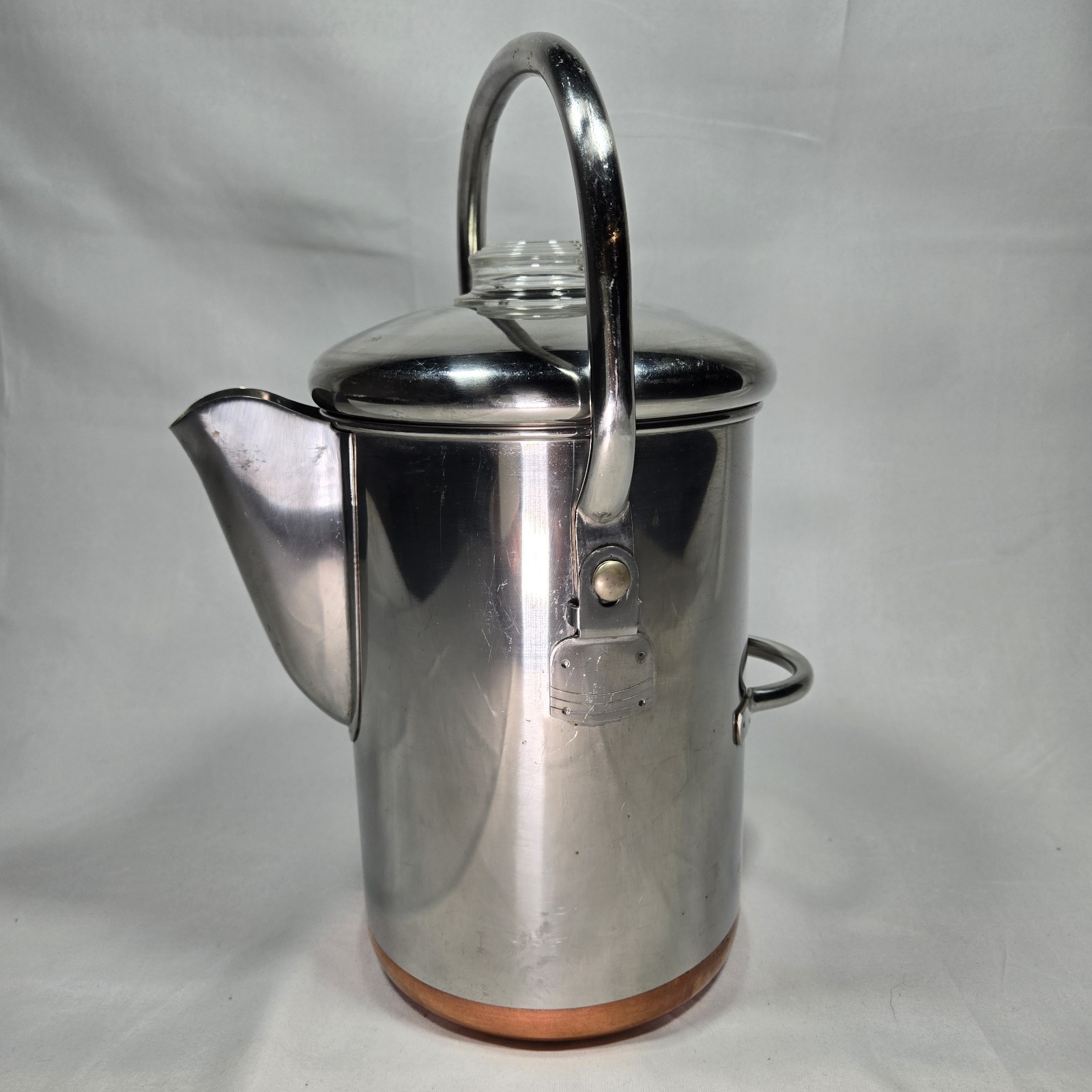 Vintage REVERE WARE Pre 1968 Copper Bottom 14 Cup Percolator Double Ring USA