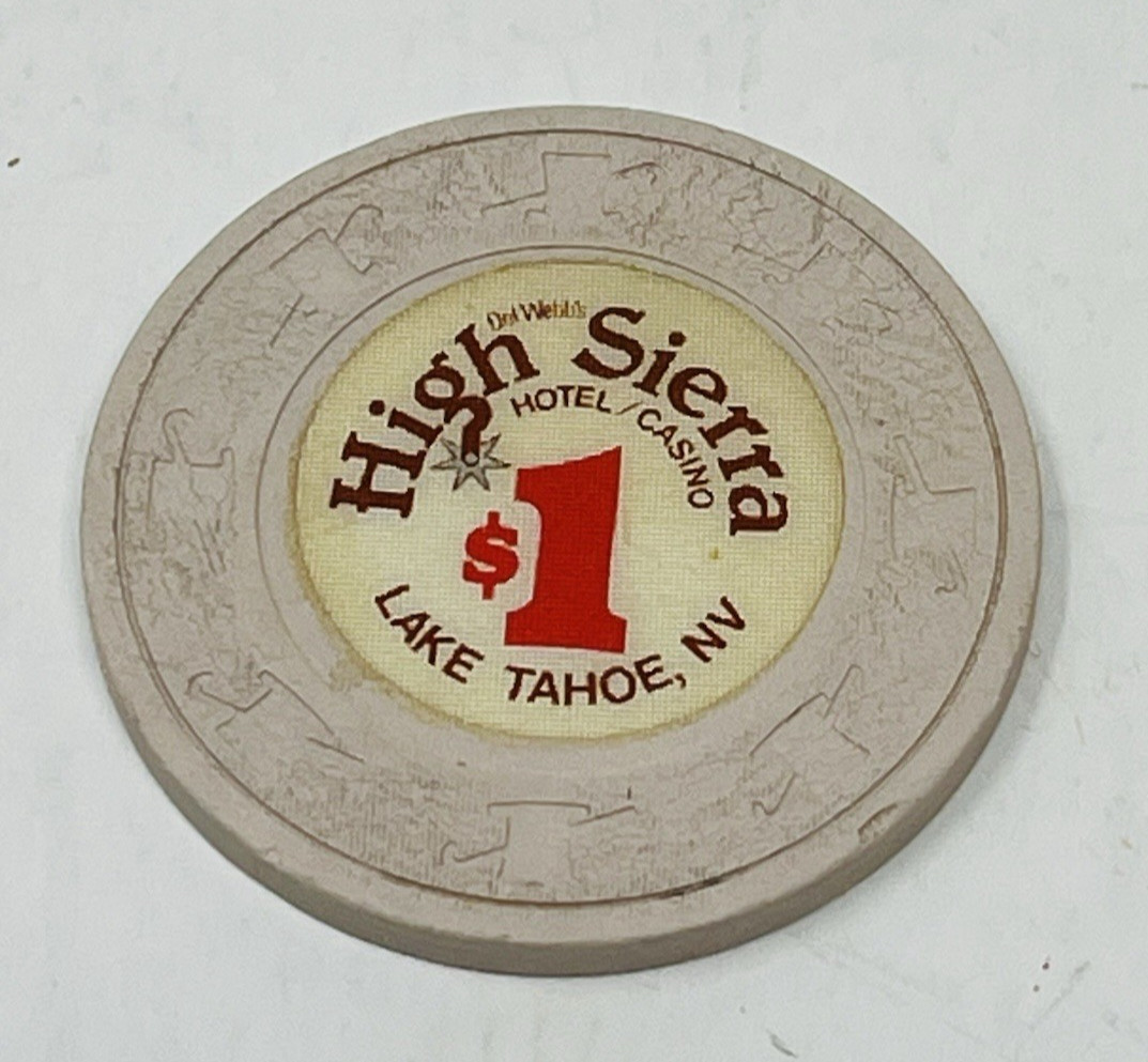 High Sierra Casino Lake Tahoe Nevada $1 Chip 1980s 1990s Collectible 
