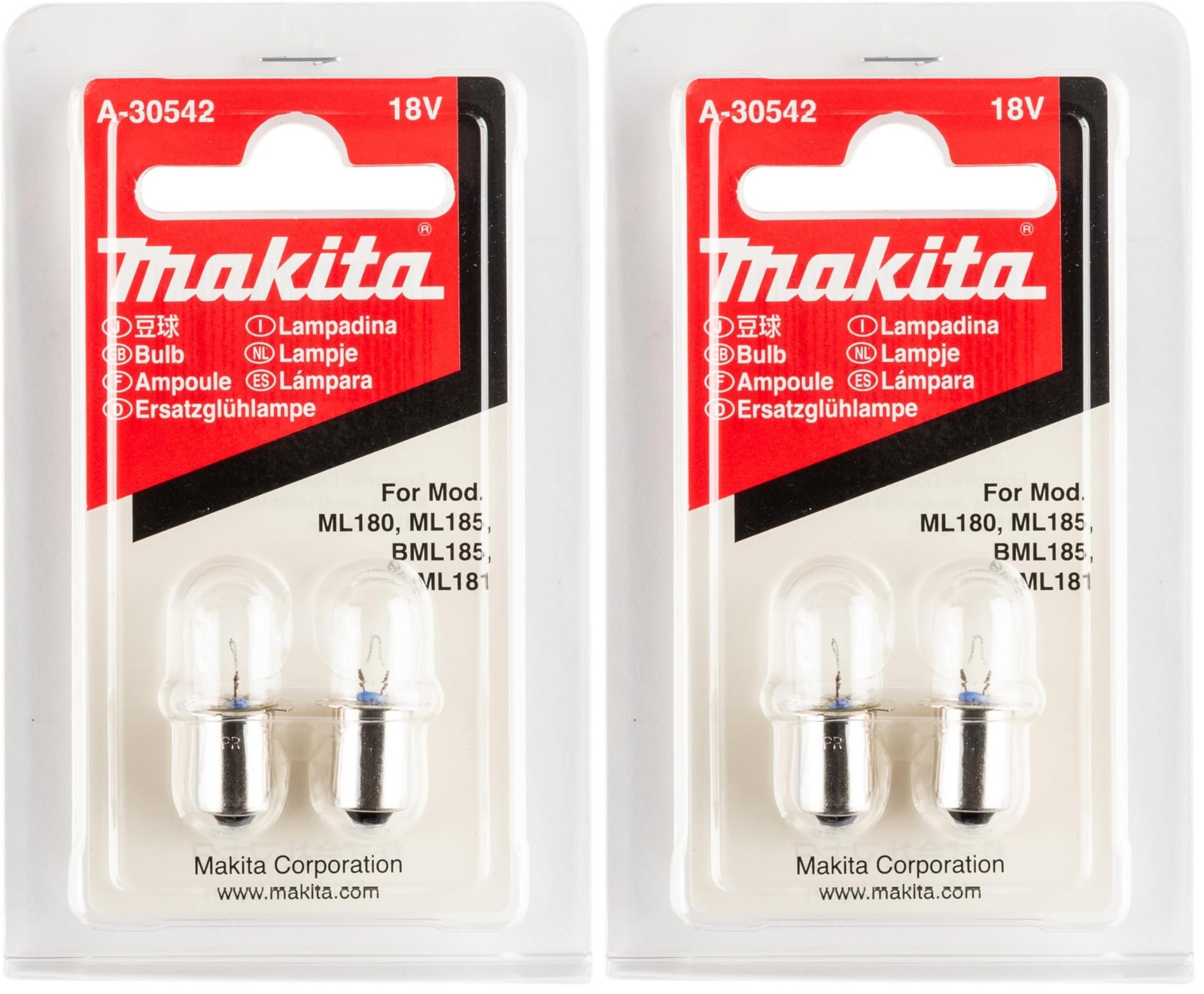 Makita A-90261 Replacement Bulb (Xenon), 2/pk 2 Count (Pack of 2), Clear
