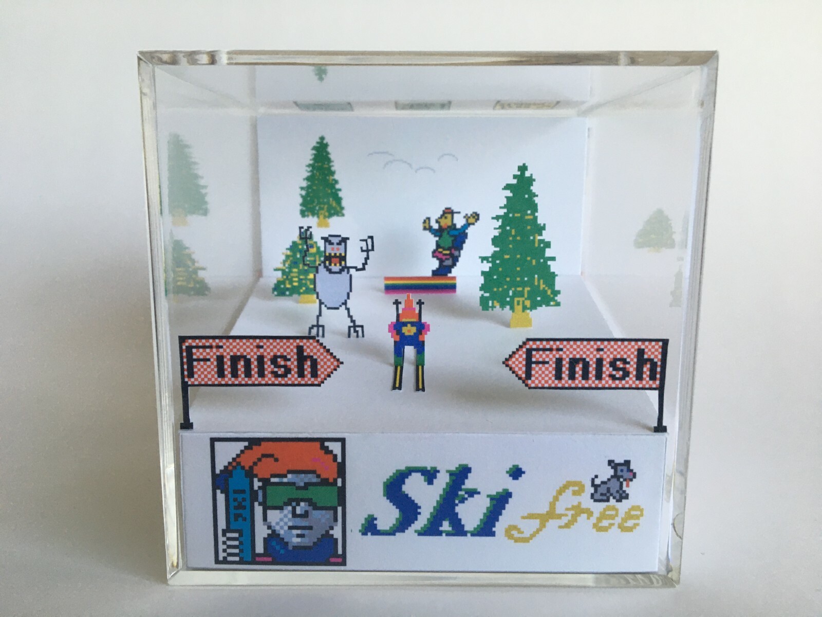 Ski Free Abominable Escape Windows 3.1 95 and 98 Shadow Box Diorama Art