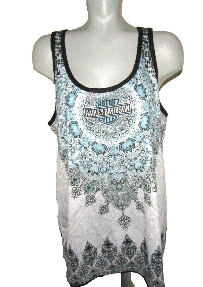 NWT $46.99  HARLEY-DAVIDSON Womens Sz XL, Kaleidoscope Tank Rhinestones Graphics