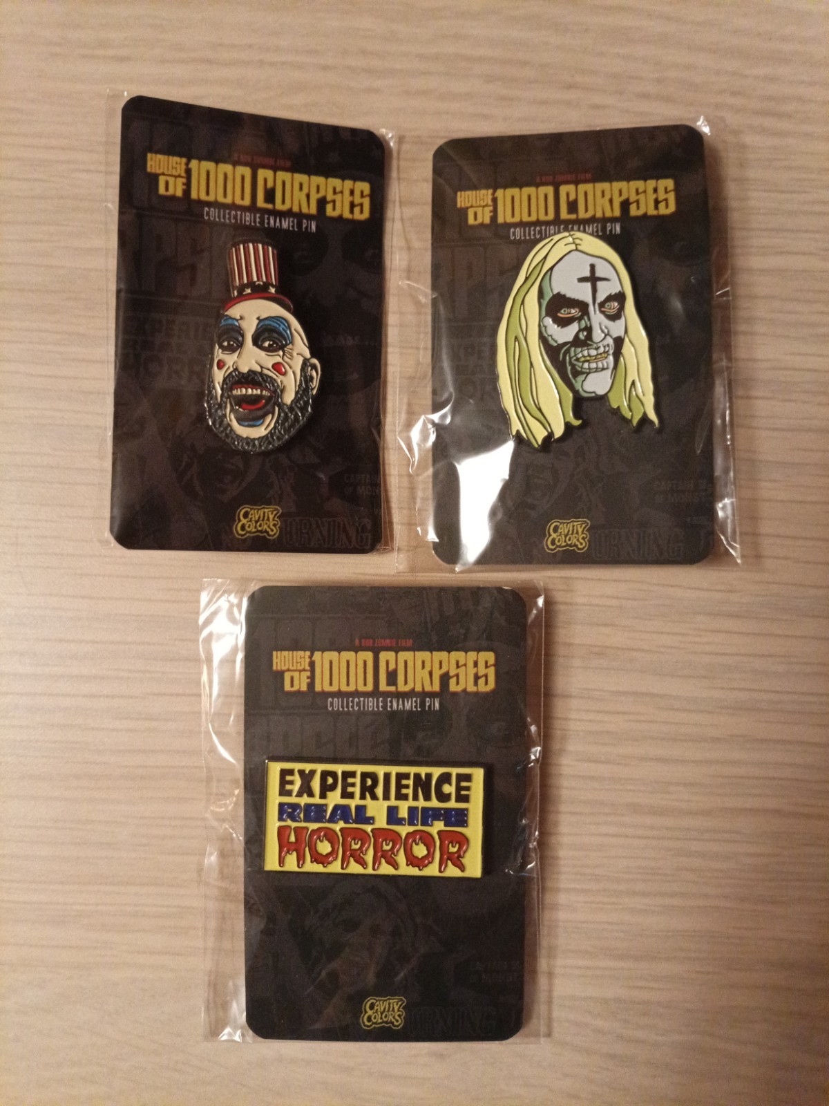 House of a 1000 Corpses Collector Enamel Pin Set Rob Zombie Film Cavity Colors