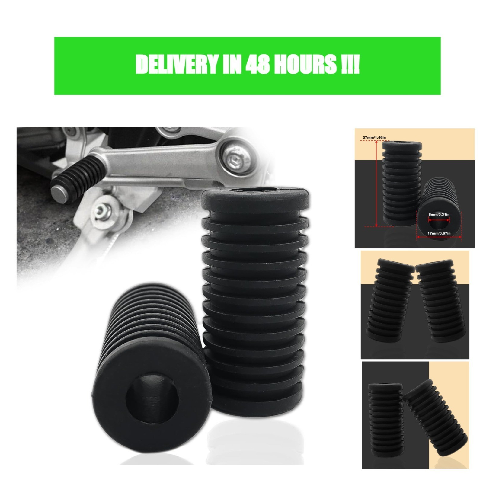 Motorcycle Gear Shifter Lever Cover Universal Rubber Shift Pedal Cover 2PCS