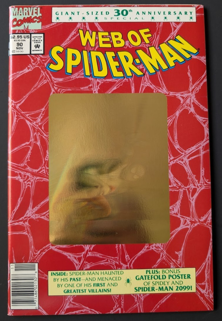 Web of Spider-Man #90 Gold Hologram Newsstand Variant (Marvel Comics July 1992)